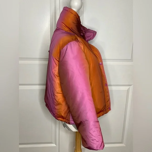BDG XS Orange Purple Pink Ombré Puffer - Picture 8 of 15